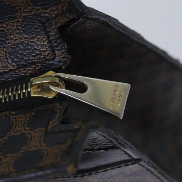 CELINE Macadam Canvas Hand Bag PVC Leather Black Auth 83930 - Picture 10 of 15